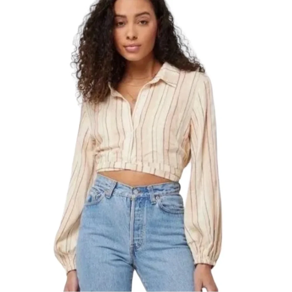 L Space Button Down Crop Top - Picture 2 of 6